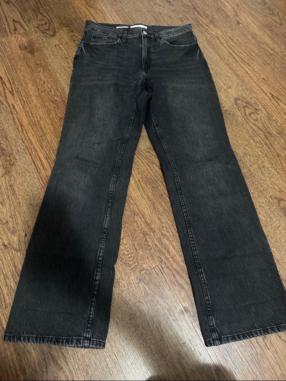 Mango Black Matilda High-Waist Wide-Leg Jeans